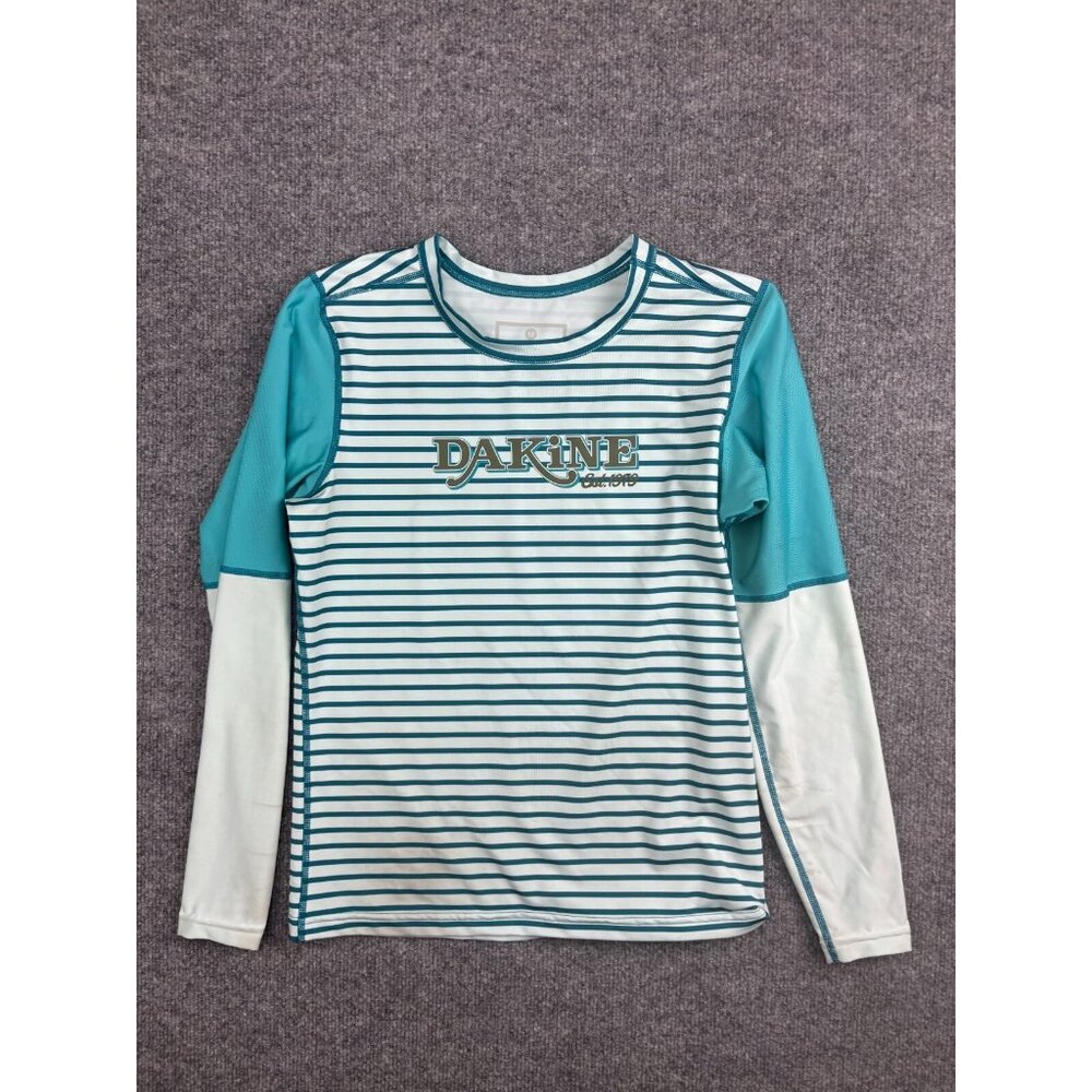 Dakine Flow Loose Fit Long Sleeve Rashguard Women's M Blue White Striped